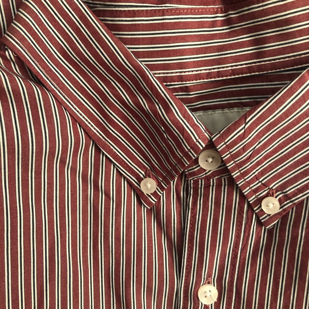 American Eagle long-sleeve stripe button-up shirt